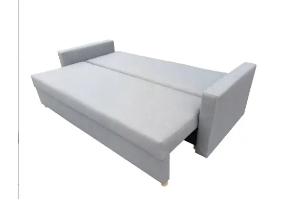 TRIVIO K11 stylowa sofa 3-osobowa z ozdobnymi poduszkami z funkcją spania i pojemnikiem w tkaninie Paros 5 jasny szary